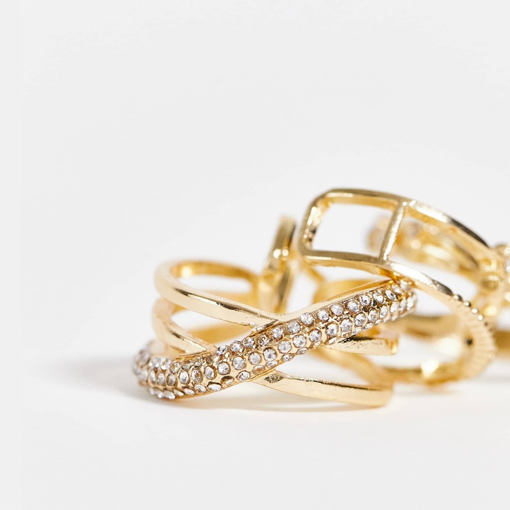 Ashiana 3pc rings in gold with gem